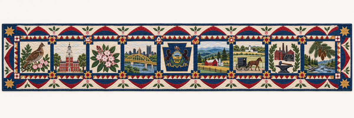 Pennsylvania Heritage Album Quilted Table Runner — Runner Design