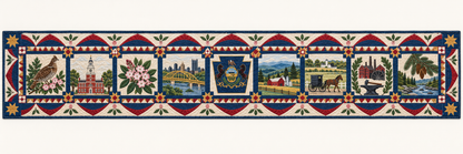 Pennsylvania Heritage Album Quilted Table Runner — Runner Design
