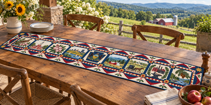 Pennsylvania Heritage Album Quilted Table Runner — Outdoor