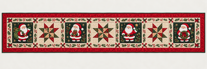 Santa And Christmas Star Quilted Table Runner — Runner Design