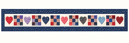 Scrapbook Hearts Quilted Table Runner — Runner Design