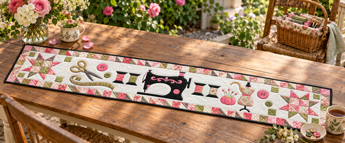 Sewing Room Keepsake Quilted Table Runner — Outdoor