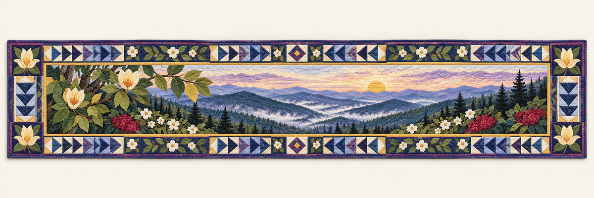 Tennessee Smoky Mountain Layers Quilted Table Runner — Runner Design