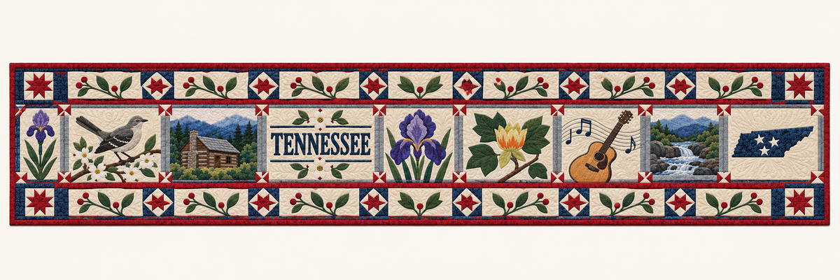 Tennessee Volunteer State Home Quilted Table Runner — Runner Design