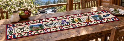 Tennessee Volunteer State Home Quilted Table Runner — Outdoor