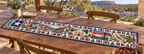 Texas Mosaic Horizons Quilted Table Runner — Outdoor