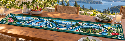 Washington River Of Stories Quilted Table Runner — Outdoor