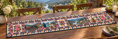 West Virginia Mountain Hands Quilted Table Runner — Outdoor