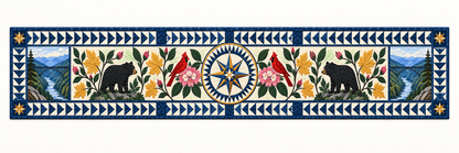 West Virginia Radiant Compass Quilted Table Runner — Runner Design