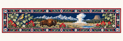 Wyoming Botanical Heritage Quilted Table Runner — Runner Design