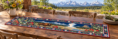 Wyoming Botanical Heritage Quilted Table Runner — Outdoor