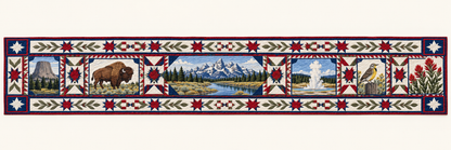 Wyoming Celebration In Cloth Quilted Table Runner — Runner Design