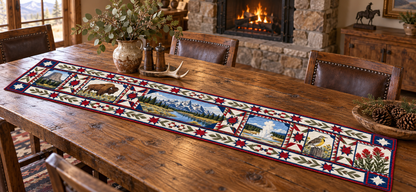 Wyoming Celebration In Cloth Quilted Table Runner — Indoor