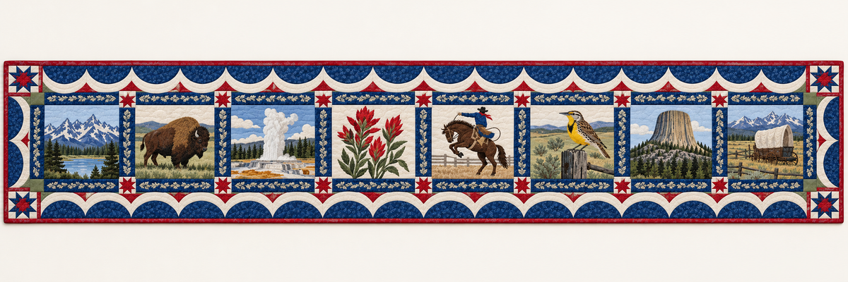Wyoming Heritage Album Quilted Table Runner — Runner Design