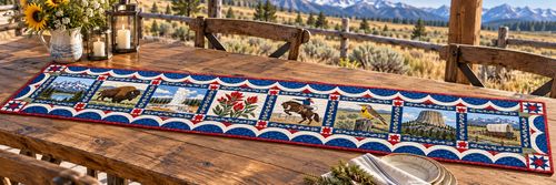 Wyoming Heritage Album Quilted Table Runner — Outdoor