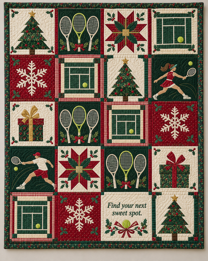 Mistletoe Match Point Quilt Blanket - design