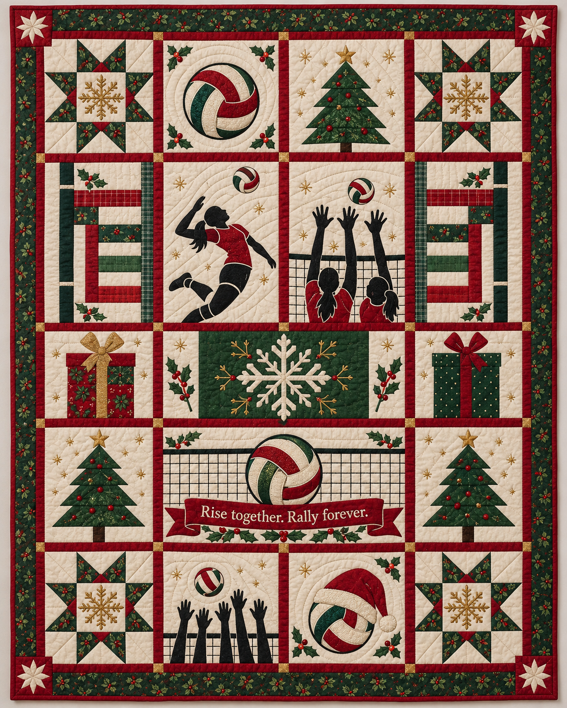 Christmas Above the Net Quilt Blanket - design