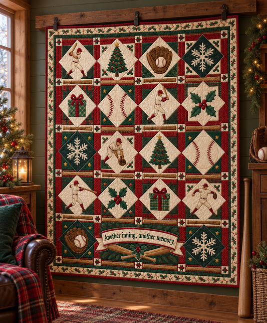 Home for the Holidays Diamond Quilt Blanket - hanging mockup