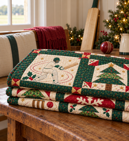 Christmas at the Wicket Quilt Blanket - folded mockup