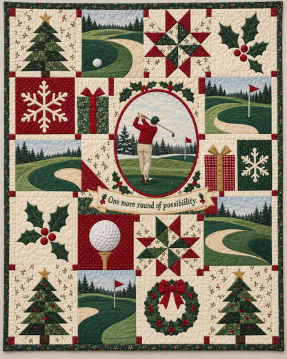 Evergreen Fairways Quilt Blanket - design