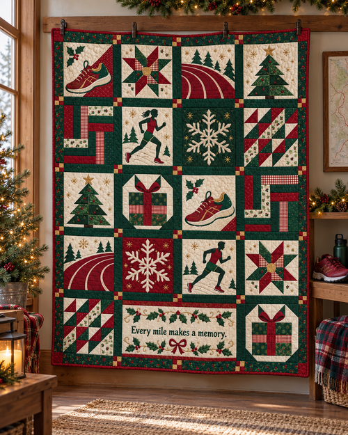 Merry Miles Quilt Blanket - hanging mockup