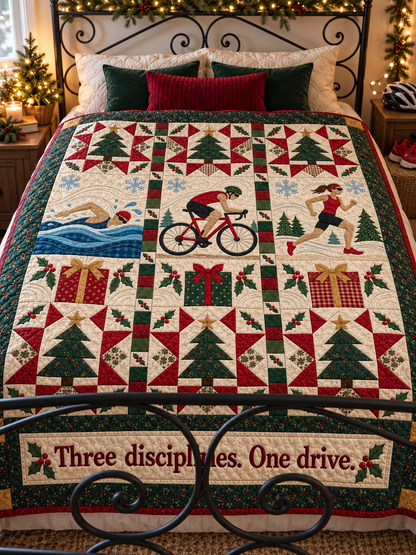 Three Ways to Christmas Quilt Blanket - bed mockup