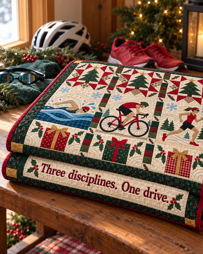 Three Ways to Christmas Quilt Blanket - folded mockup