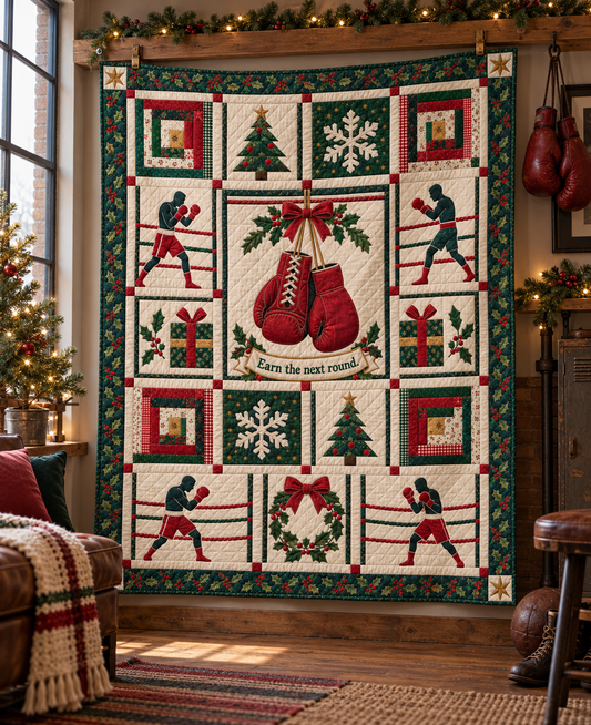 Christmas in Your Corner Quilt Blanket - hanging mockup
