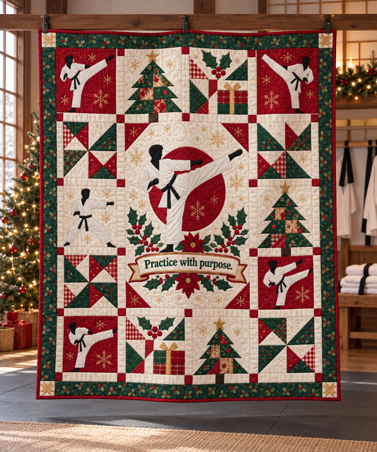 Christmas with Purpose Quilt Blanket - hanging mockup