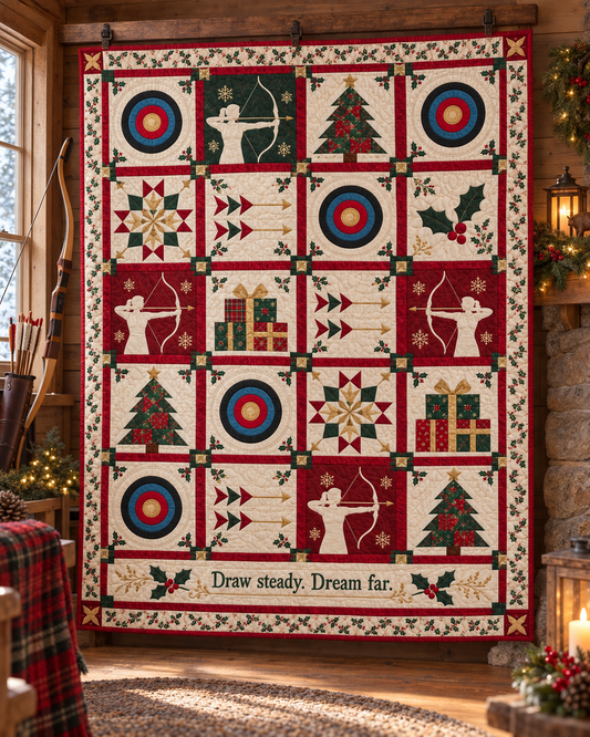 Christmas on Target Quilt Blanket - hanging mockup