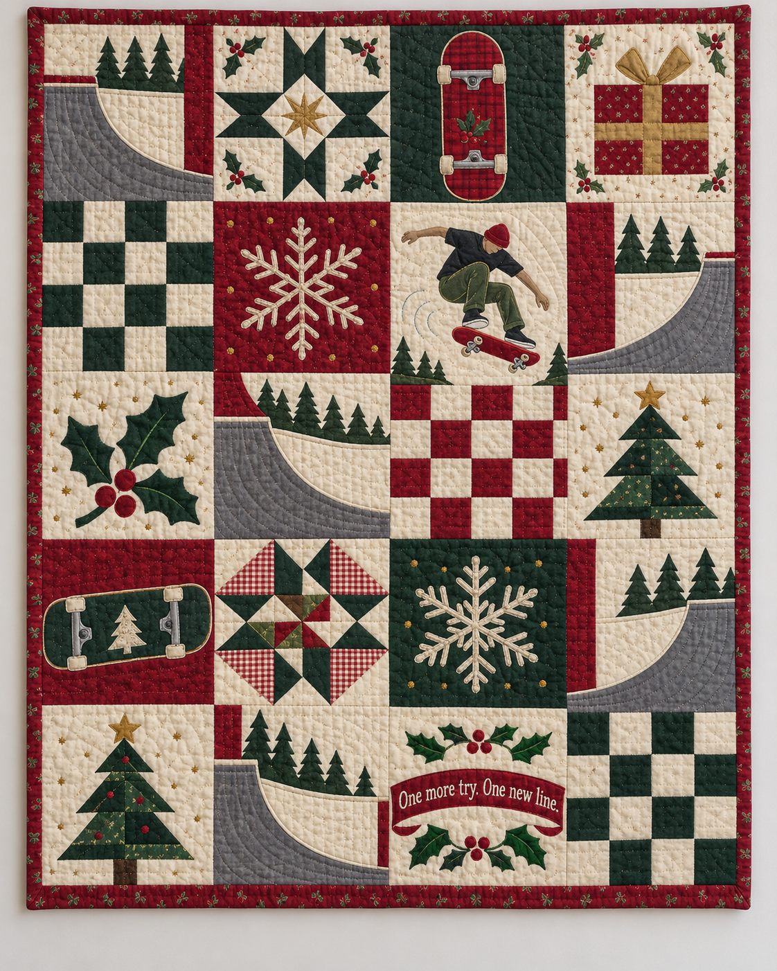 Christmas at the Halfpipe Quilt Blanket - design