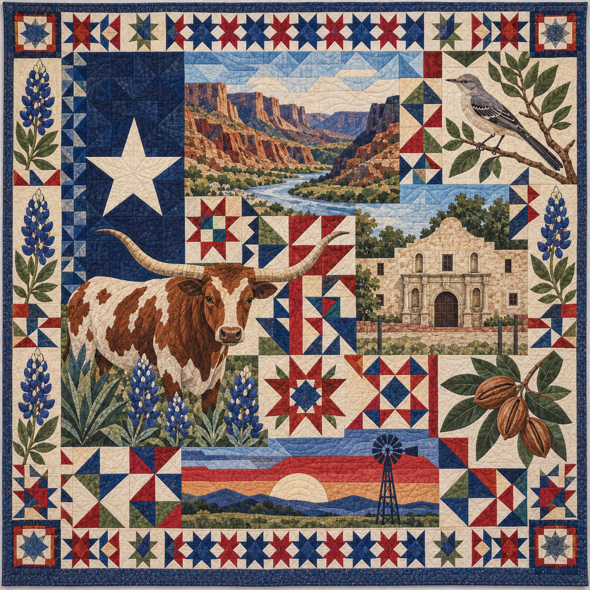 Texas Mosaic Horizons TD181026829 Quilt Blanket