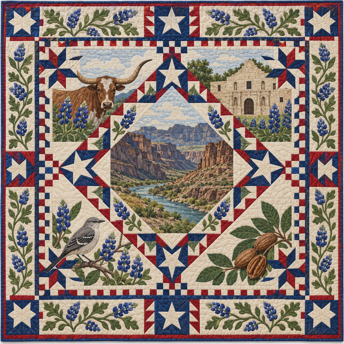 Texas Celebration In Cloth TD181026830 Quilt Blanket