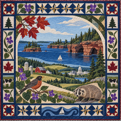 Wisconsin Landscape Tapestry TD181026871 Quilt Blanket