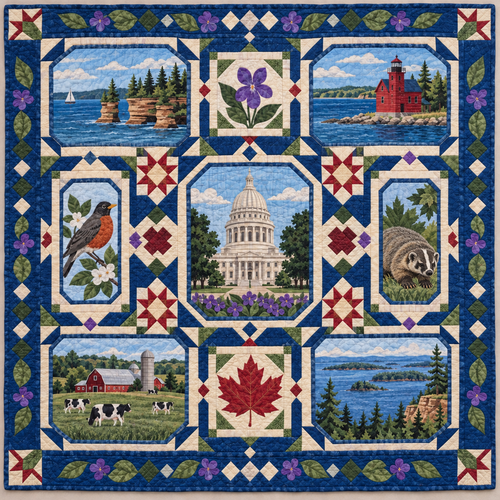 Wisconsin Landmark Windows TD181026873 Quilt Blanket