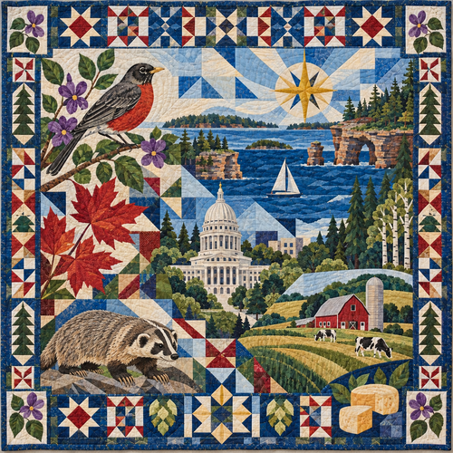 Wisconsin Mosaic Horizons TD181026879 Quilt Blanket