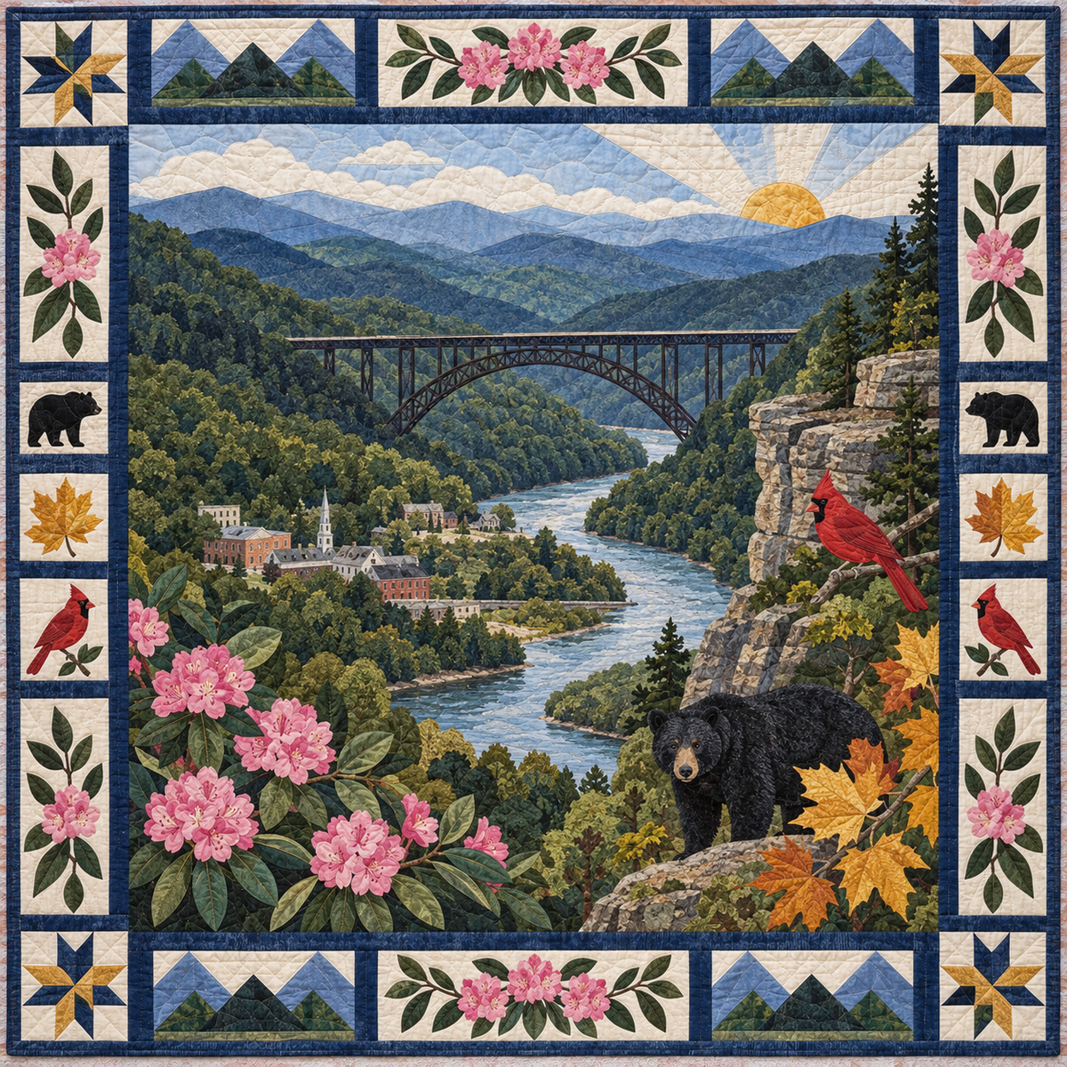 West Virginia Landscape Tapestry TD181026881 Quilt Blanket