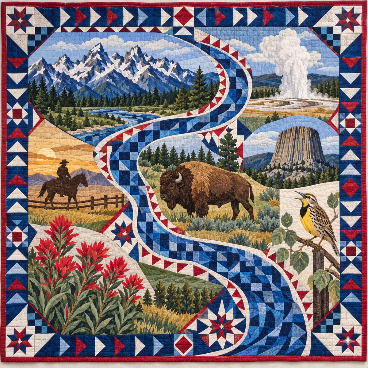 Wyoming River Of Stories TD181026894 Quilt Blanket