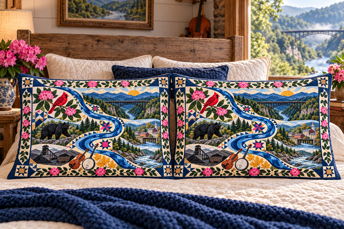 West Virginia Appalachian River Melody bed mockup