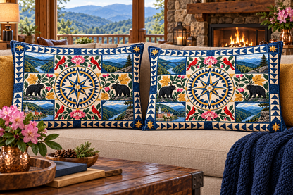 West Virginia Mountain Compass and Cardinals couch mockup