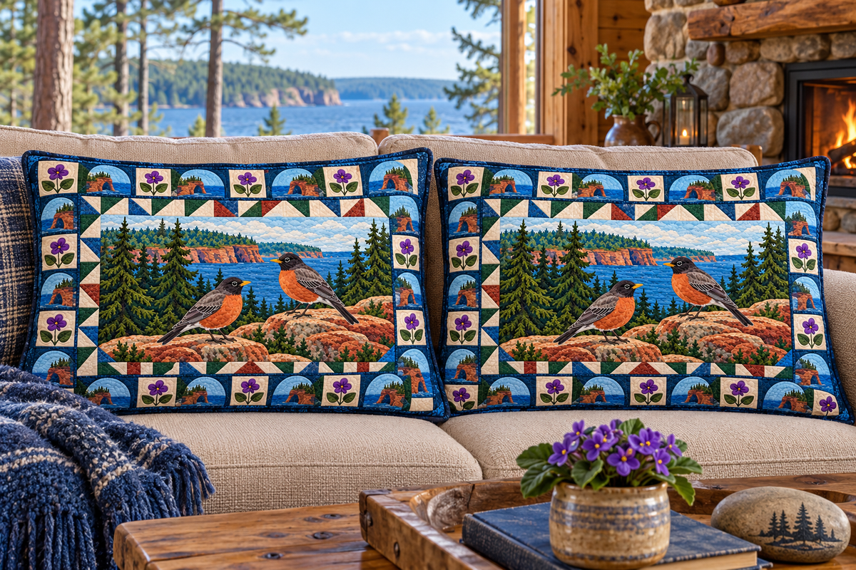 Wisconsin Superior Shore Robin Duet couch mockup