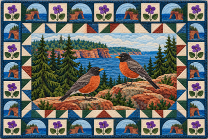 Wisconsin Superior Shore Robin Duet pillow cover design