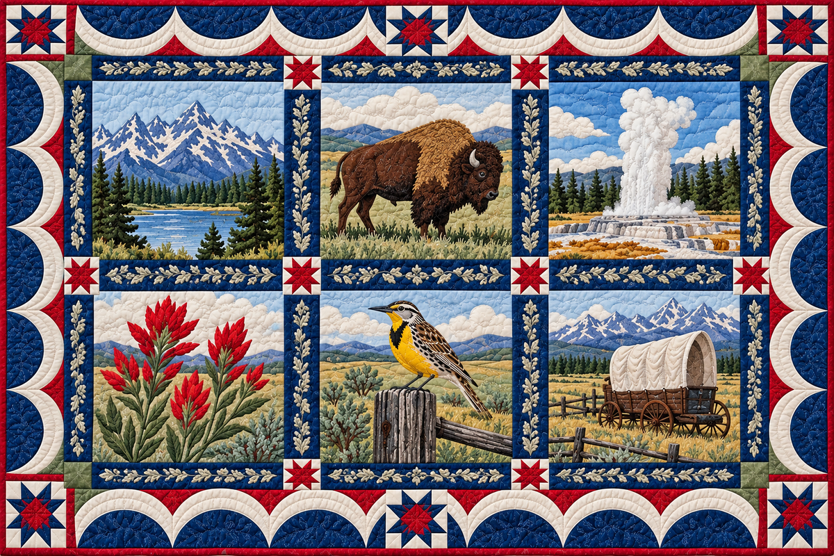 Wyoming Frontier Keepsake pillow cover design