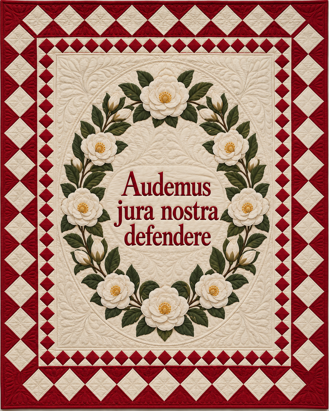 Alabama Motto Medallion quilt blanket design