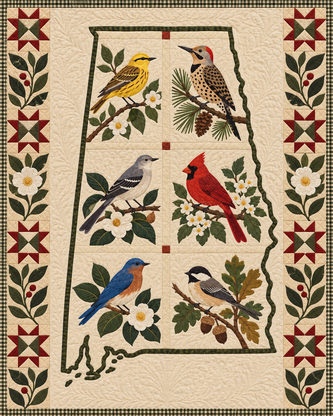 Alabama Birdsong quilt blanket design