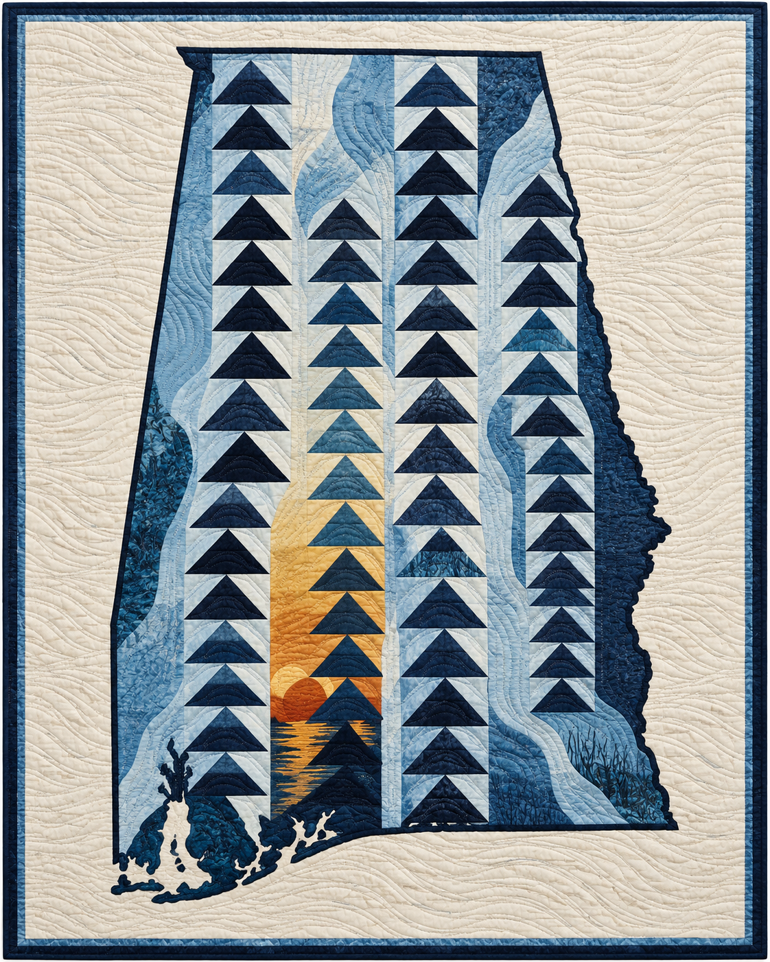 Alabama Waterway Geese quilt blanket design