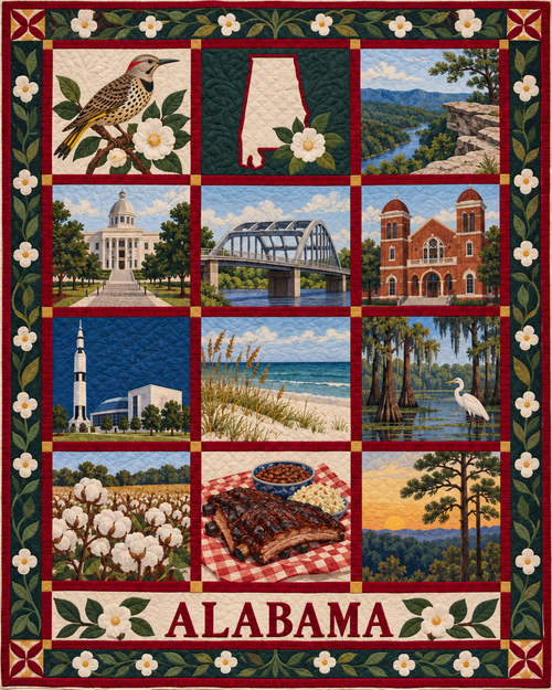 Alabama Heritage Album quilt blanket design
