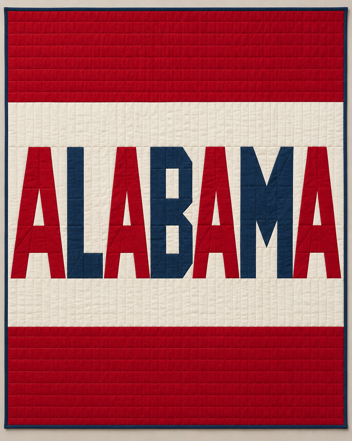 Alabama Typography Bars quilt blanket design