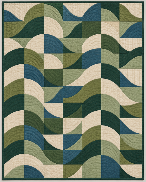 Alabama Rolling Curves quilt blanket design