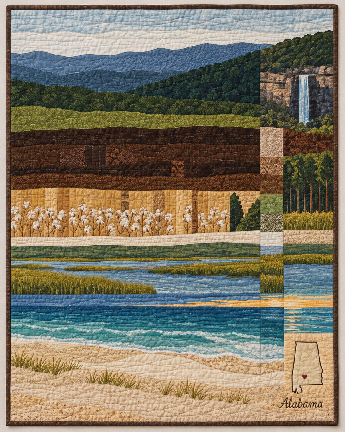 Alabama Landscape Strata quilt blanket design